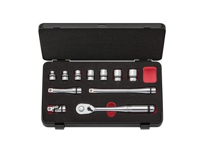 Набор торцевых ключей Kyoto Machinery Tools Nepros, дюймовый размер NTB311BCZ, серебристый (КТК) 9,5кв.м. [11 штук] (с чехлом)