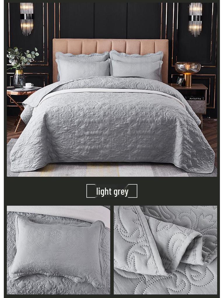 Стираемое стеганое хлопковое покрывало 3 предмета с дизайном, наполненным хлопком