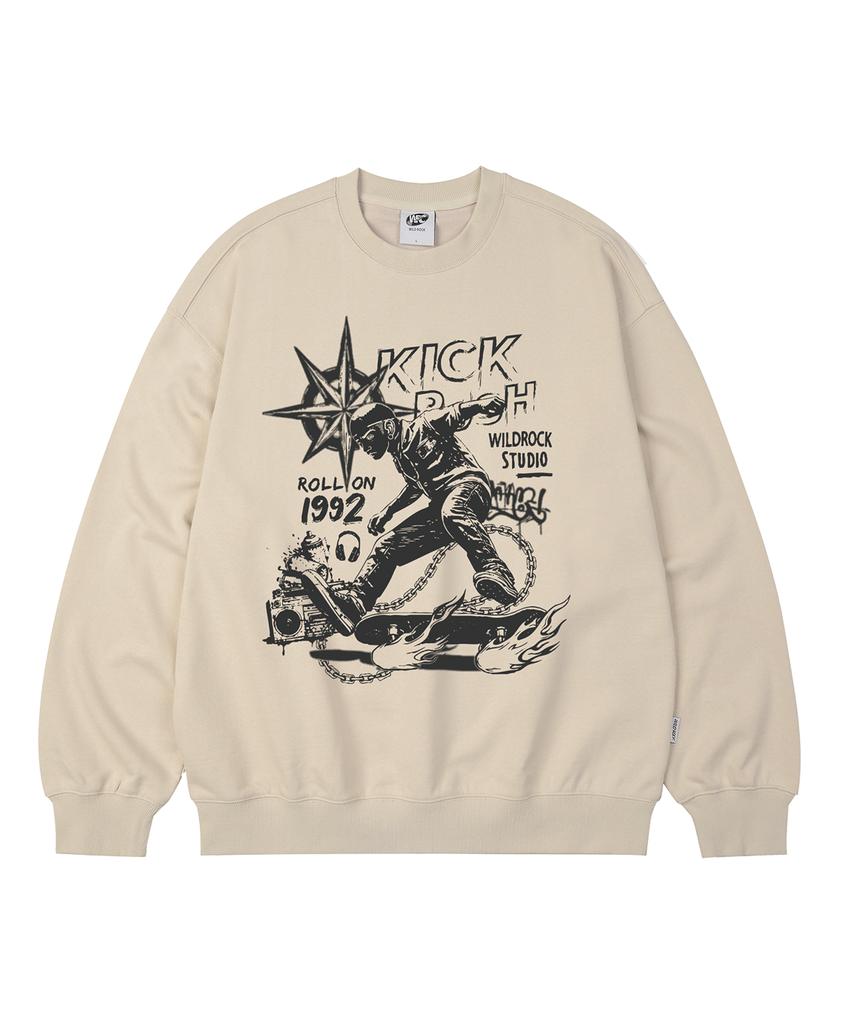 WILDROCK Kick Push Oversized Sweatshirt_9 Col (B Type)