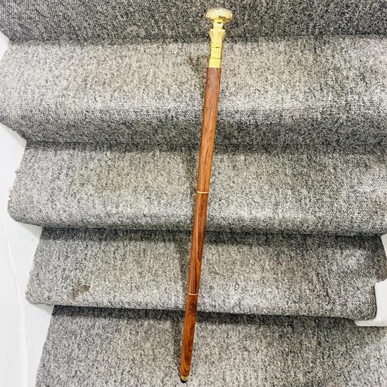 Antique Solid Cane Brass Designer Walking Stick Handle Finish Style Birthday Gift