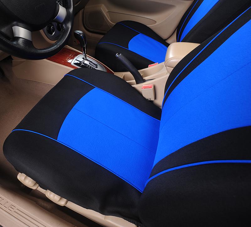 Чехлы на автомобильные сиденья синего цвета из полиэстера