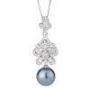 Jewelry Copper Bottom Gold-Plated Pearl Korean Edition Pearl Diamond Pendant Necklace 14Mm