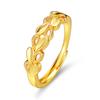 Ring Women'S Vietnamese Sand Gold New Golden Branches And Jade Leaves Fashion Ring Open Heart-Shaped Engagement Imitation Gold Wheat Ear Ring