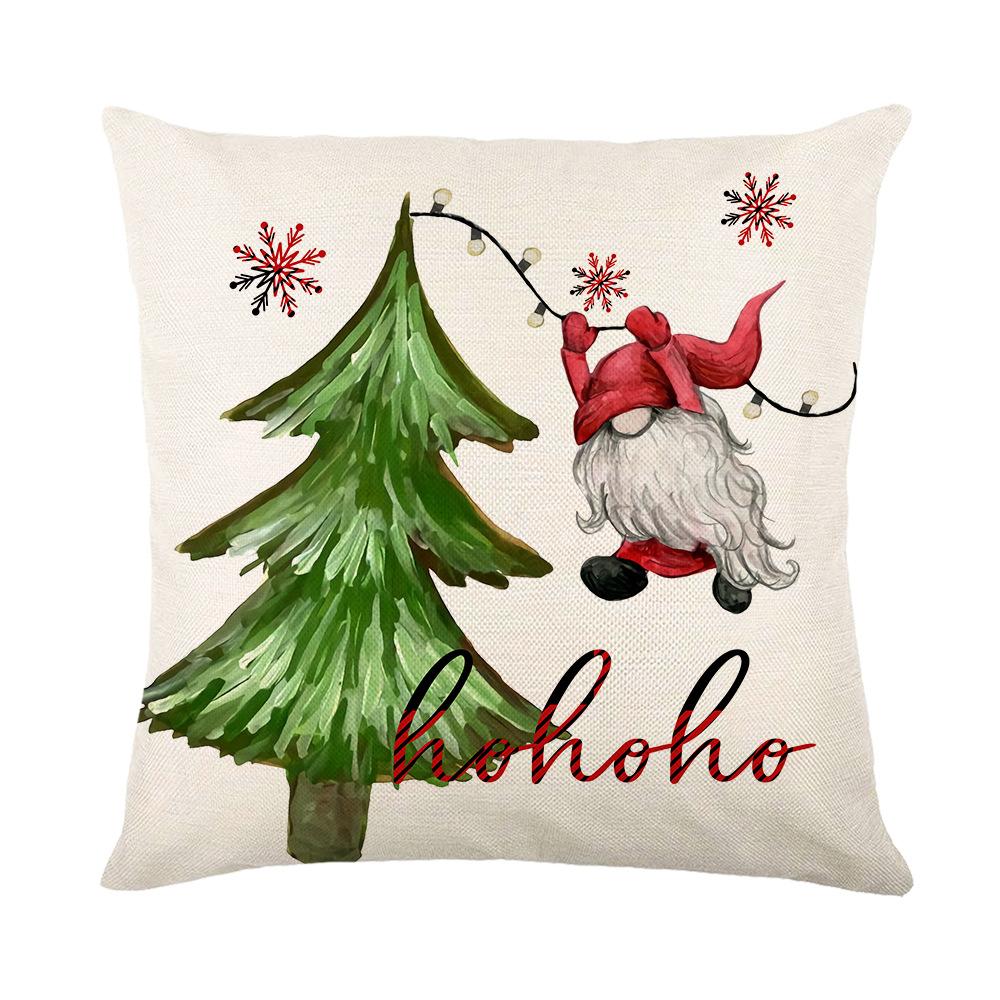 Christmas Red and Black Plaid Polyester Printed Pillowcase Home Living Room Sofa Cushion Cover Bedroom Pillow Cover