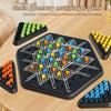 1 Set Triangle Chess Board Game 4 Players Interactive Geometry Learning Focus Logic Training Educational Rubber Band Triangle Pegboard Strategy Toy