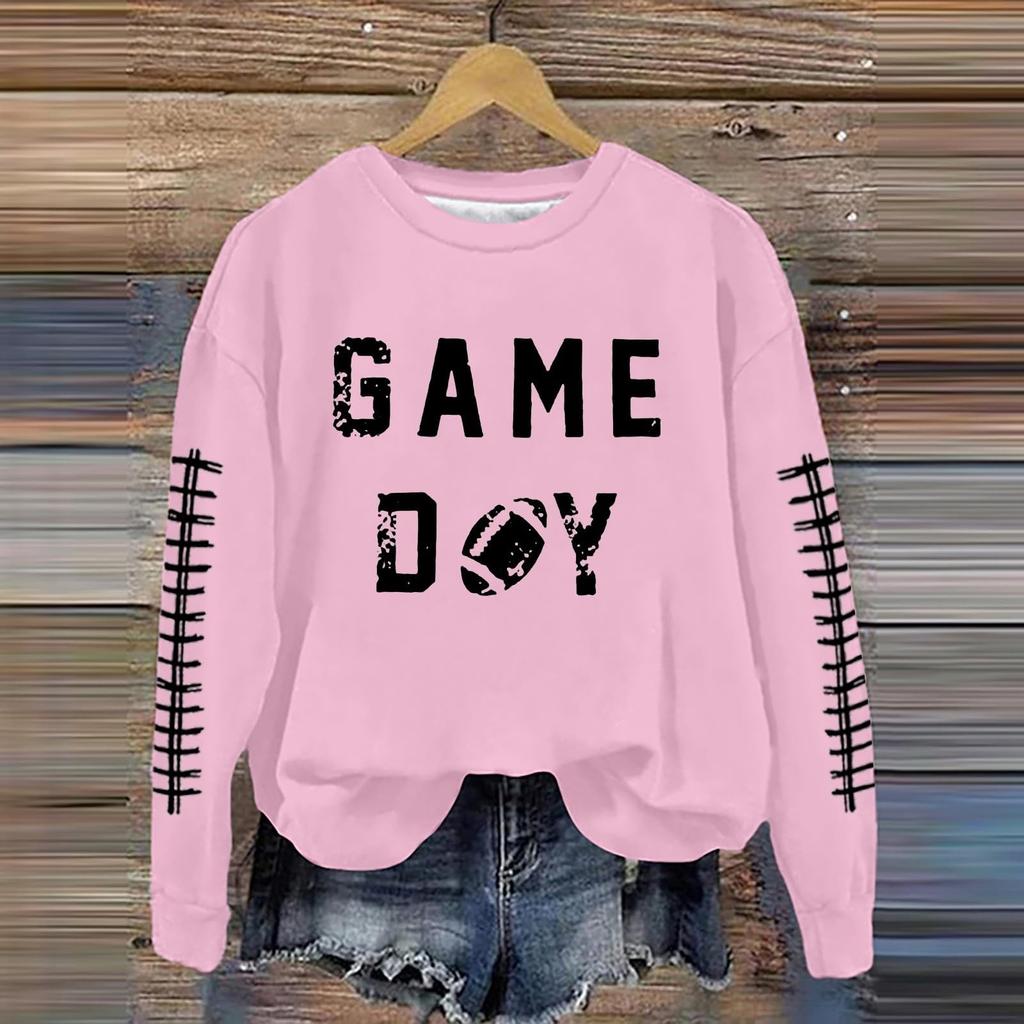 Женская мода повседневный длинный рукав принтованный круглый вырез свитер топ