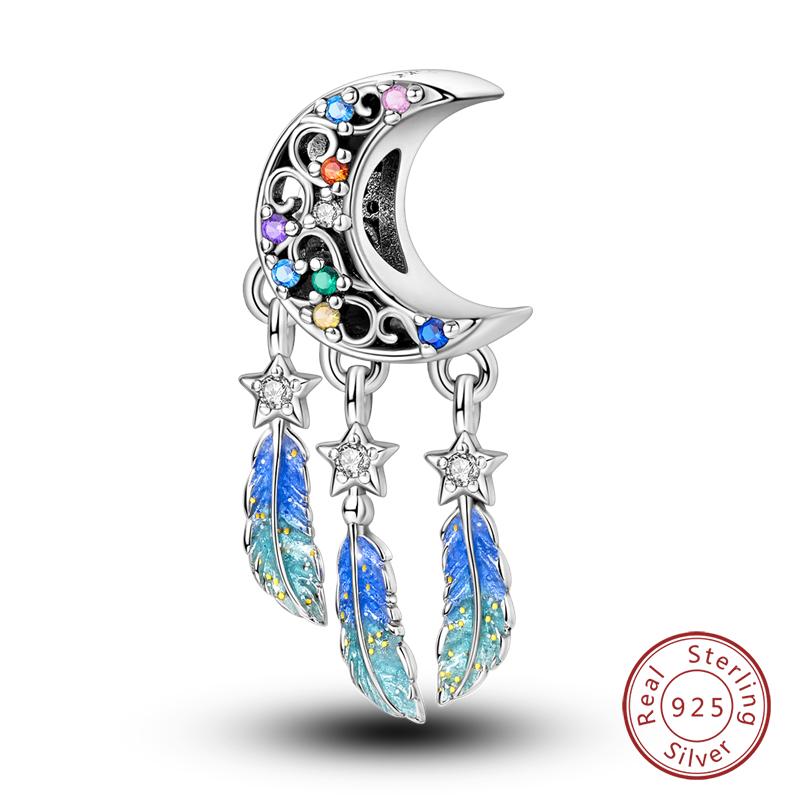 100% Настоящая Медь Перья Ловец Снов Кисточки Шармы Бусины Подходят для Оригинального Браслета-Браслета Qikaola Модная Бижутерия Сделай Сам