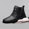 Мода 2024 Новые мужские ботинки Большой размер 38-46 Винтажные деловые Высокое качество Мужская обувь Повседневная мода На шнуровке Сохраняющие тепло ботинки для мужчины