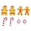 Felt Stickers Gingerbread Man and Candies 8 Pieces