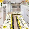 1 шт. Кухонный коврик с узором 'Bee Happy', нескользящий коврик для двери, Поп-дизайн, Коврик для ванной, Коврик для ванны, Ковер для дома, Раковины, Декор для прачечной
