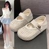 Внутреннее увеличение высоты на 4,5 см, универсальные туфли Мэри Джейн для верхней одежды, женские, лето 2025, полые дышащие освежающие туфли на платформе