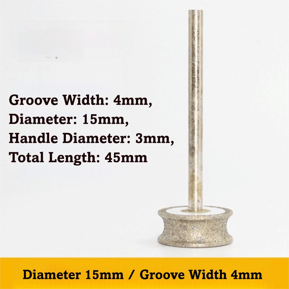Вогнутый алмазный шлифовальный круг 2-8 мм Размер Диаметр хвостовика 3 мм Вращающийся шлифовальный инструмент Полировальный круг Керамическая заточка