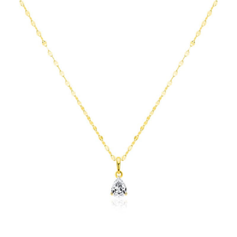 Prestige.J Solitaire Veil Pendant(18k necklace+14k pendant 2piece)