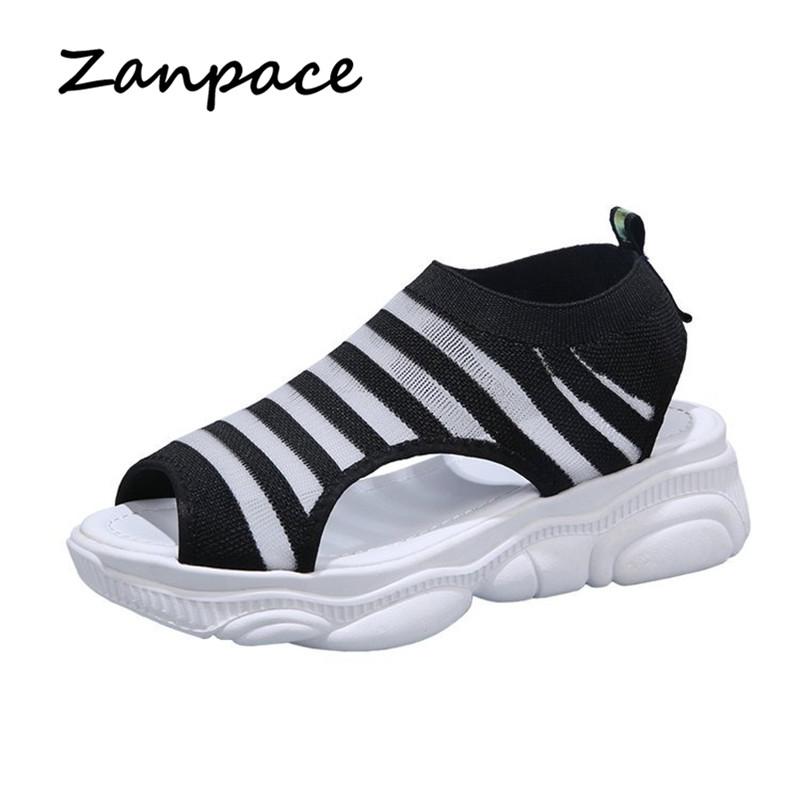 2024 Летние сандалии на плоской подошве для отдыха, дышащая сетка, женская обувь с открытым носком и пряжкой, пляжные спортивные сандалии Mujer 2024