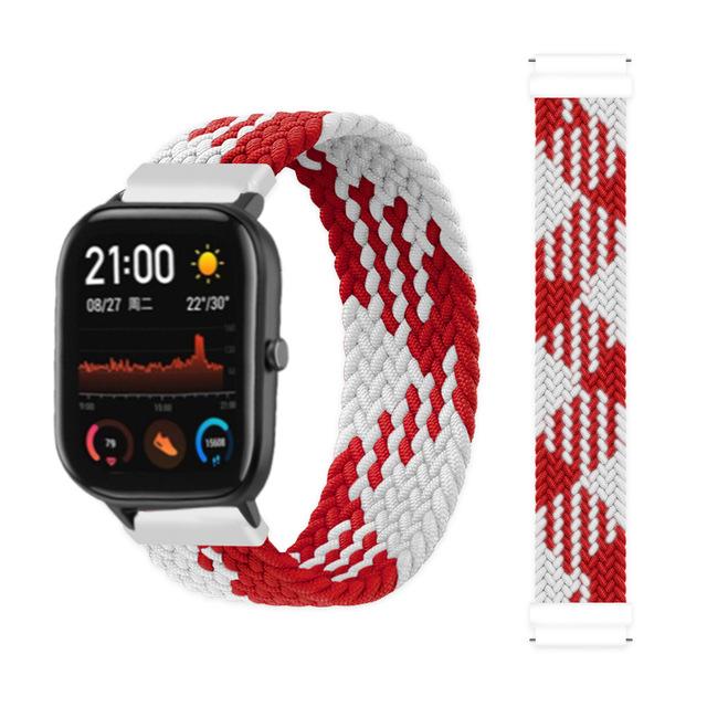 20 мм 22 мм ремешки для часов для Amazfit GTS/4/3/2/2e/GTS2 Mini/GTR 4/3 pro/GTR2/2e/2 Плетеный solo loop Браслет Amazfit bip 6 5 ремешок