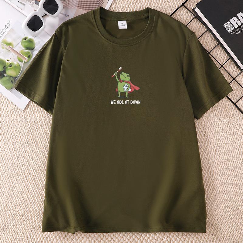 Funny Frog Therapist Tshirt Print Round Neck Short Sleeve Casual Tshirt Unisex Unisex Cotton Oneck Loose Tops Comfortable