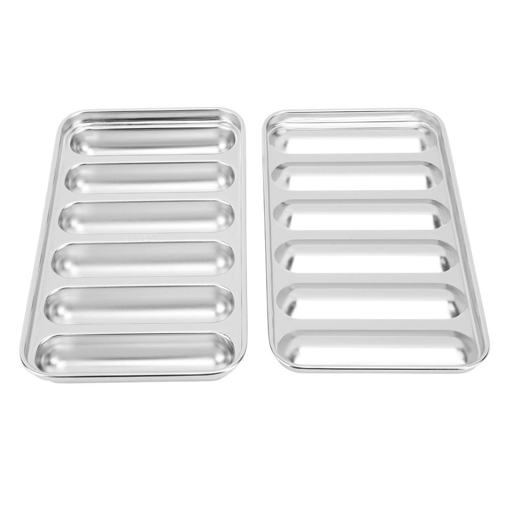 Silver Sausage Mold 304 Stainless Steel Sausage Baking Mold Durable Hot Dog Mold Multi-Purpose