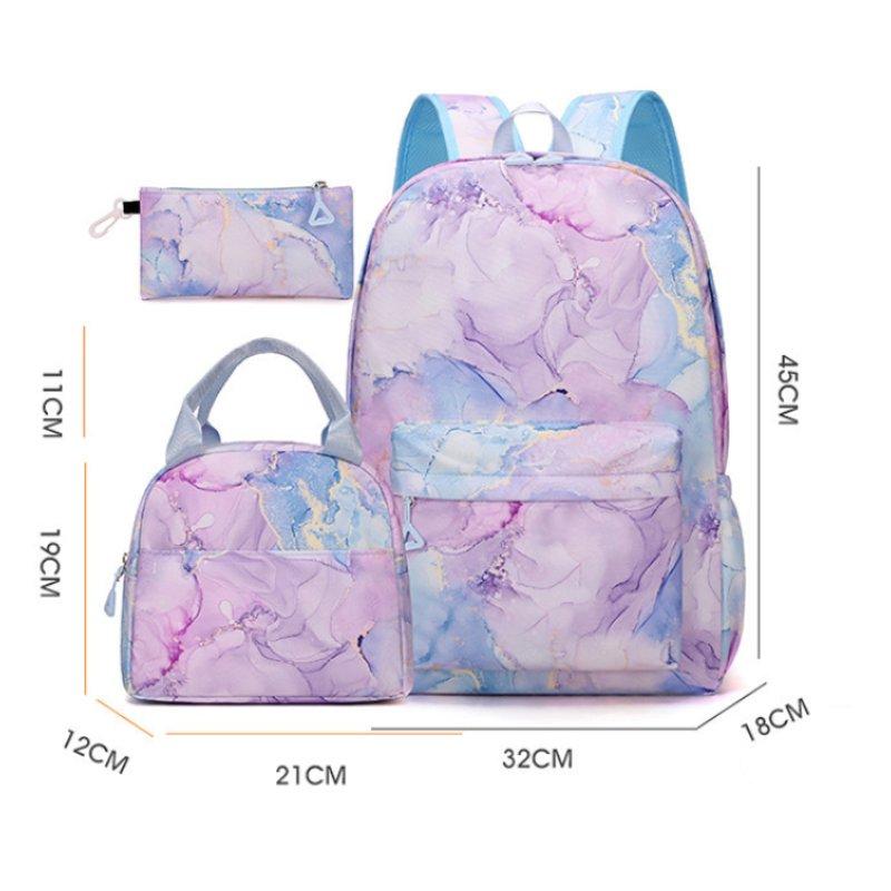 Demon Hunter Backpack Lunch Bag Pencil Case Set for Students - 3-in-1 Durable Waterproof School Supplies Kit less