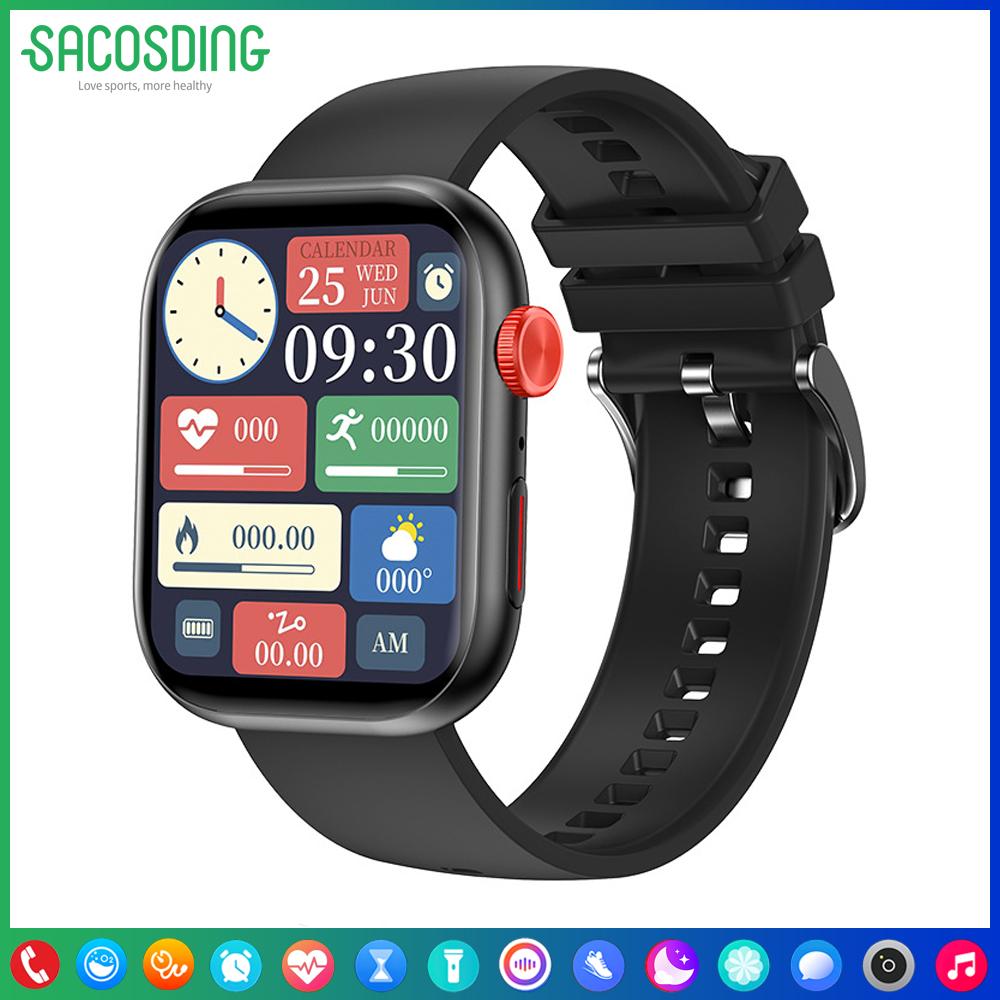 SACOSDING Новый голосовой помощник Bluetooth 2,01-дюймовый HD Amoled экран артериальное давление кислород в крови мониторинг здоровья мужчины женщины умные часы