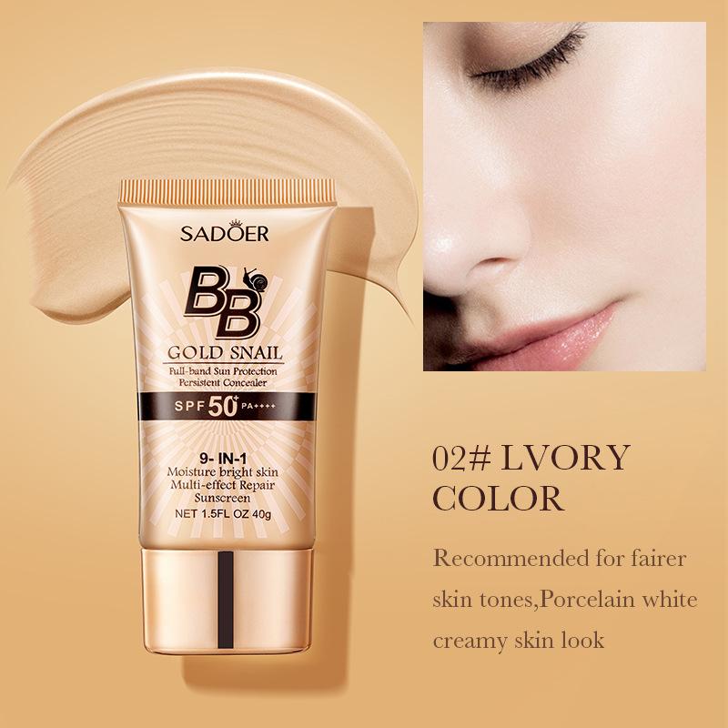Многофункциональный 40 г Gold Snail BB Cream Foundation Fix Makeup Concealer Солнцезащитный изоляционный крем