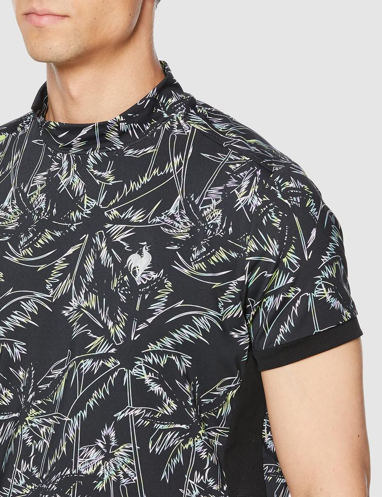 Le Coq Sportif Рубашка мужская для гольфа с коротким рукавом UPF Размер BK00 Размер QGMVJA37, Влагоотводящая, Быстросохнущая, Эластичная, 50, Экологичная, Черная, (Япония