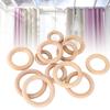 12Pcs Wooden Rings 6 Different Sizes Natural Wood Rings Unfinished Wooden Rings for Crafts Macrame Jewelry Making