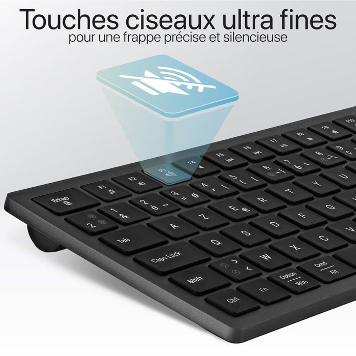 Clavier sans fil - T'nB - iClick - Rechargeable - Ergonomique - Ultra fin