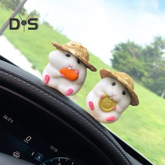 Экологичная скульптура хомяка в соломенной шляпе. Уникальная автоматическая миниатюрная скульптура хомяка-еда.