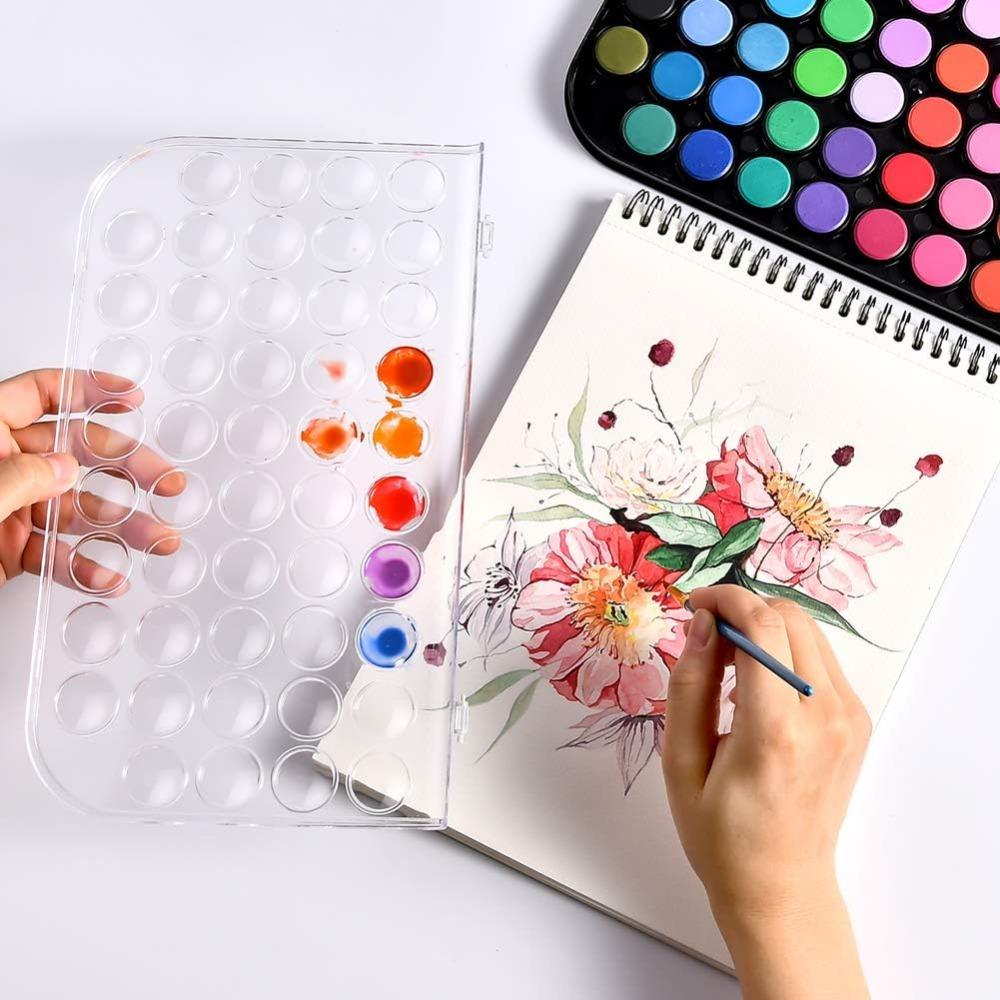 Набор акварельных красок 48 цветов, палитра акварельных красок для начинающих, набор кистей для взрослых