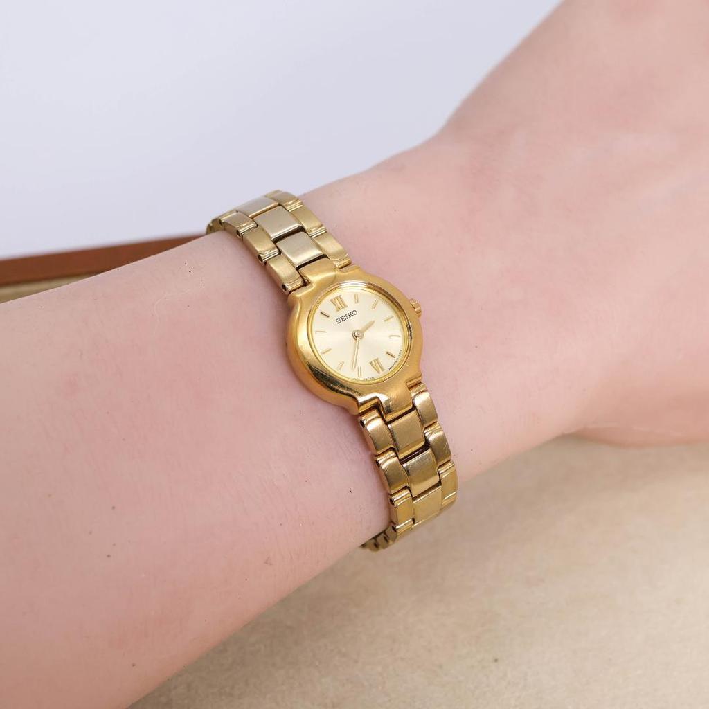 [USED] Working SEIKO Gold Bracelet Watch, Quartz Movement, 2374