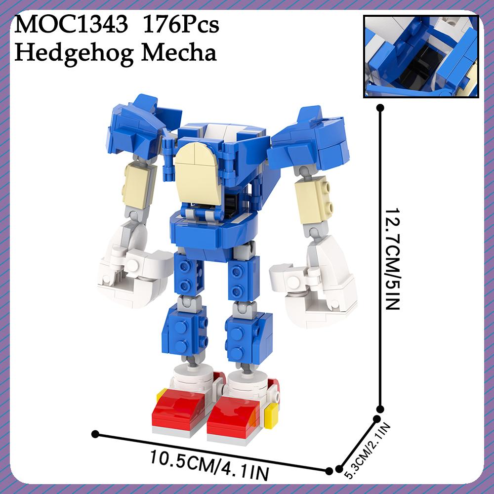 MOC Hedgehog Mech Bricks Car Game Anime Airship Dr Eggmaned Robot Compatible Figure Building Blocks Toys For Children Adult Gift