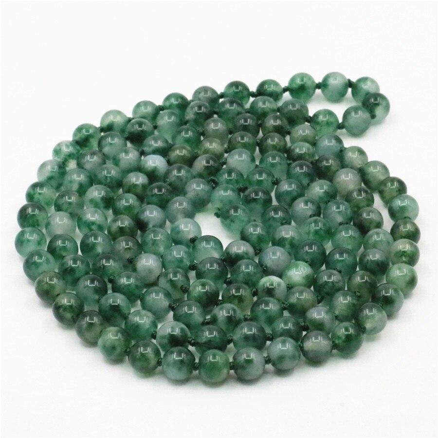 New Accessory Chalcedony Beads Purple Crystal Necklace Natural Stone for Women Girls Gifts Party Ball Jewelry Making 8mm 50inch