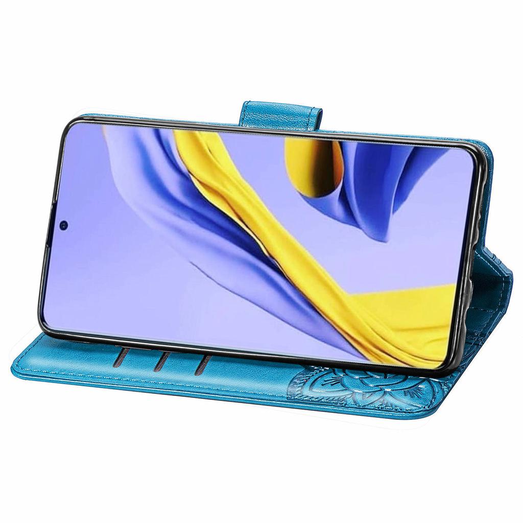 Для Samsung Galaxy A51 4G SM-A515 Чехол для телефона с тисненым узором бабочки, устойчивый к царапинам, из ПУ кожи, чехол-кошелек с подставкой и ремешком