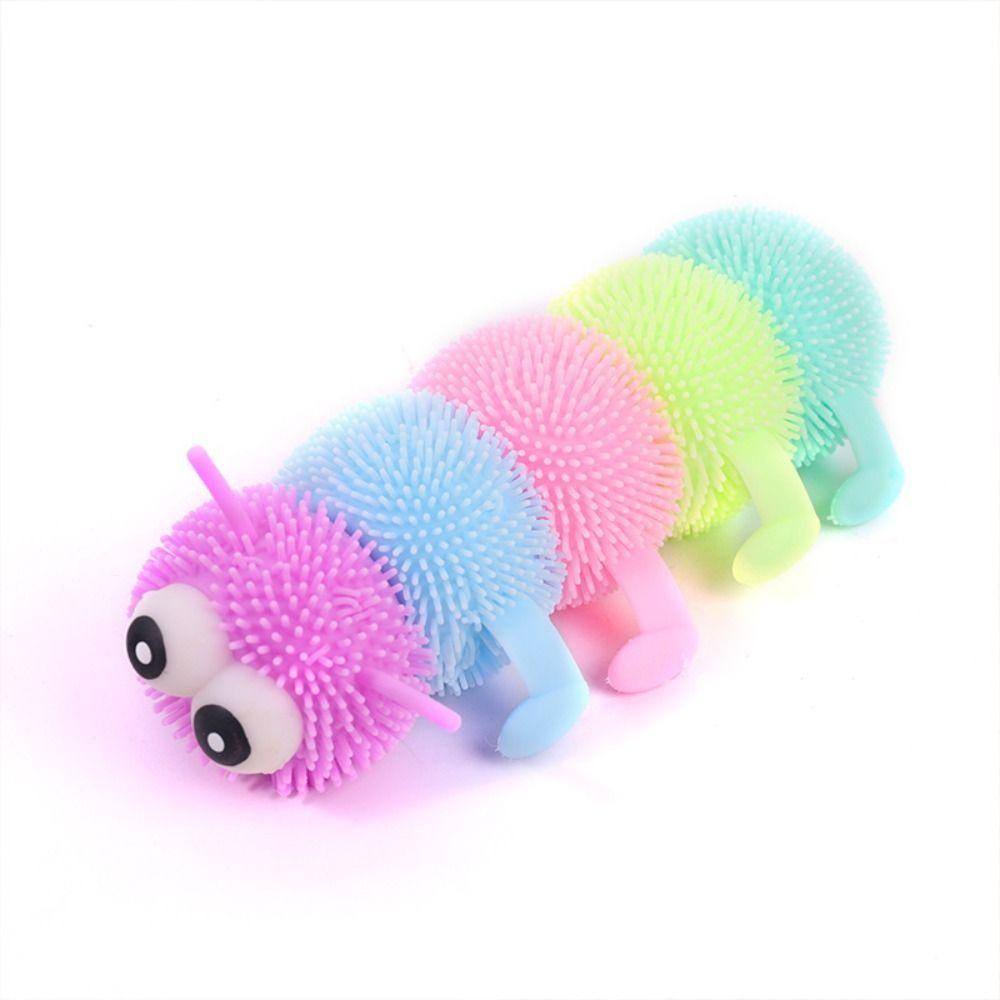 Squeeze Toy Luminous Caterpillar Toy Fidget Squeeze Antistress Soft Squish Decompression Toy