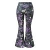 Женские джинсовые брюки с высокой талией, цветочным принтом, расклешенные джинсы с карманами, поясом, легкими дышащими джинсами