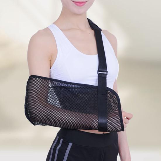 Yousheng Arm Sling Abrasion Resistant Adjustable Hollow Out Mesh Breathable Wide Shoulder Strap Support Less Stress Medical Shoulder Stabilizer