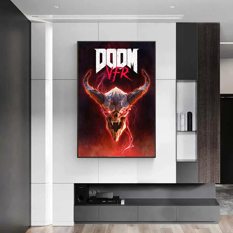 Игра DOOM видео классический игровой постер настенная живопись на холсте картины для гостиной домашний декор принты плакаты