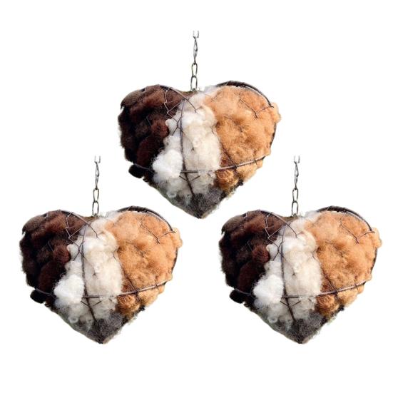 Ручной Фибровый Птичий Гнездовой Сердечный Зимний Укрытие-Дерево для Диких Птиц Внешний Держатель Материала для Птичьих Гнезд для Садового Искусства