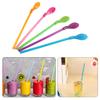 10Pcs 2 In 1 Straw Spoons Reusable Cocktail Straws for Milkshakes Smoothies Spoon Removable Pureed Fruit Straw Spoon for Thick Drinks Coffee Ice Cream