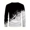 Spring Autumn Grandient Print Men Clothes Fashion Long Sleeve Round Neck Casual T Shirt Men Sport 3D Digital Print Street Style Sport Tops