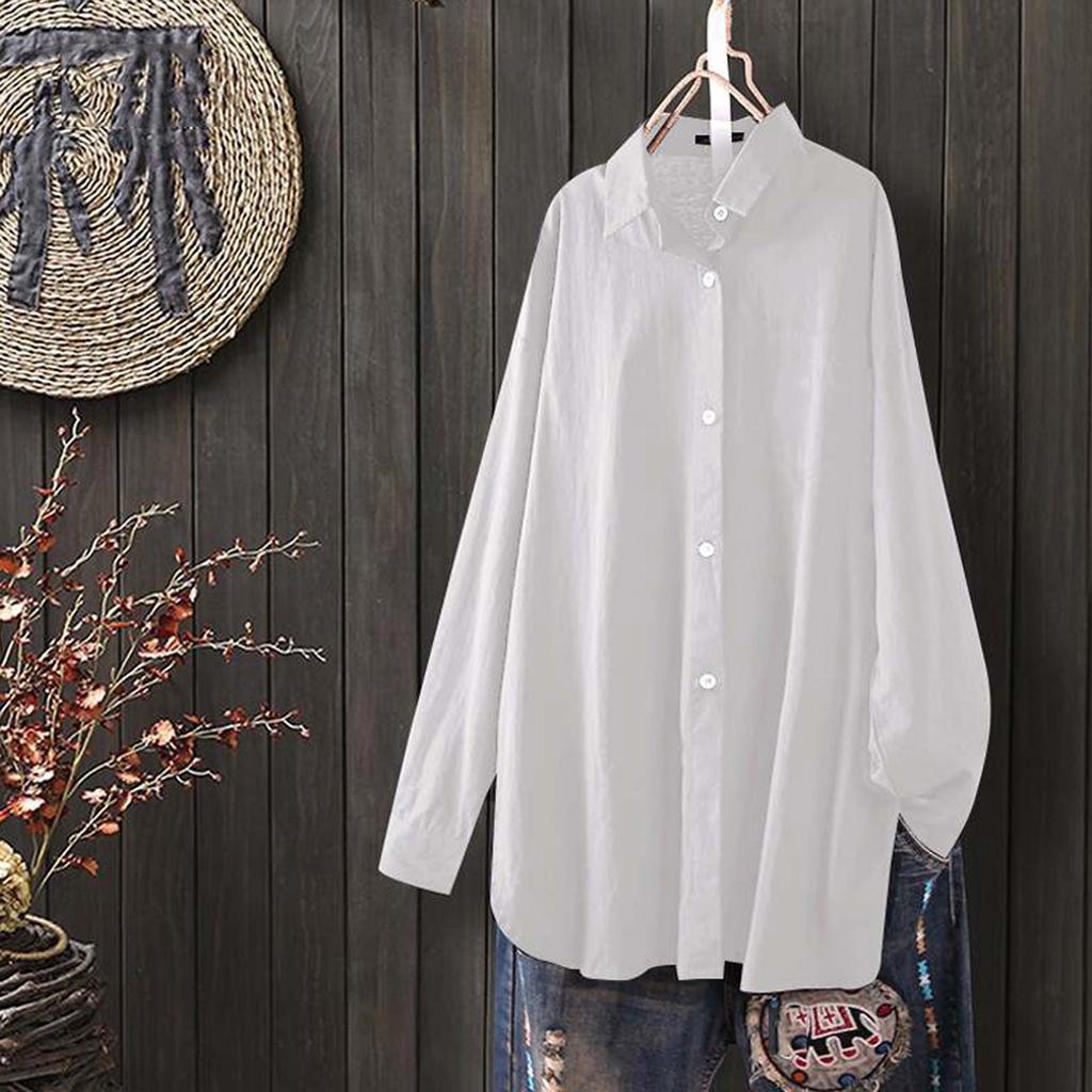 2024 Women's Loose Casual Irregular Button-Down Long Sleeve Shirt for Autumn and Winter
