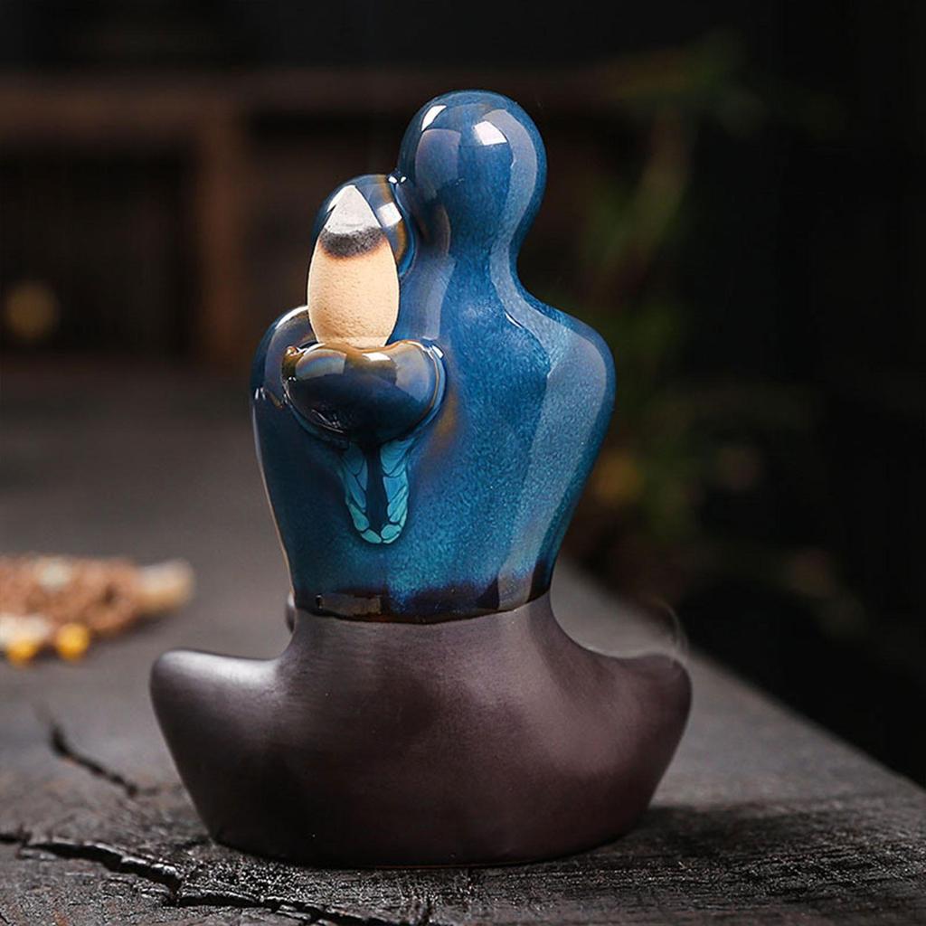 Светодиодная курильница с обратным потоком, фигурка, пара, статуя, художественные ремесла, держатель для водопада для жизни