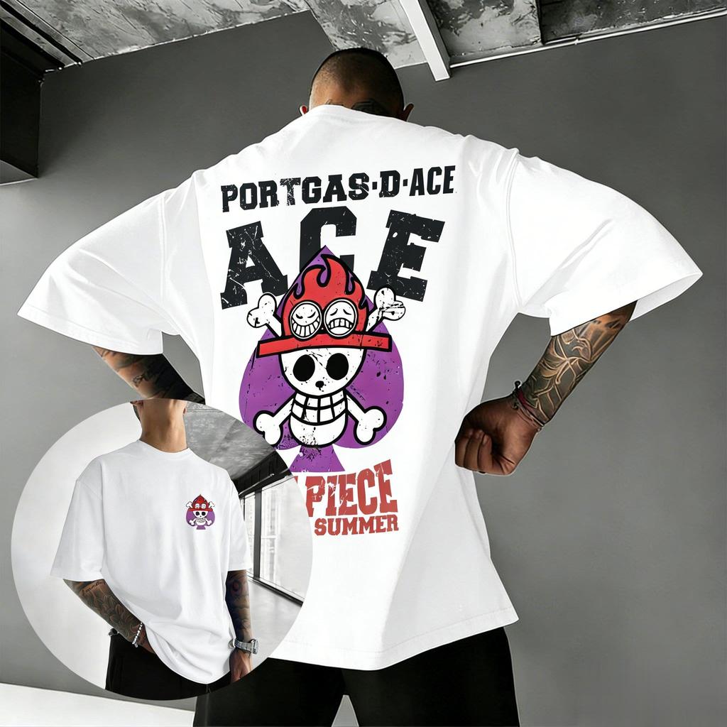 Unisex Ace One Piece Anime Graphic T Shirt Men Women 2026 Summer Cotton Short Sleeve Tee Streetwear Casual Top Skull Y2k Clothes