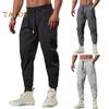 Весна Осень Мужские Брюки Свободные Эластичные Затягивающиеся Шнурок Карманы С Лентой На Щиколотке Однотонные Лоскутные Спортивные Брюки Повседневная Одежда Шаровары