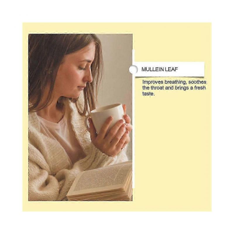 (4 УПАКОВКИ)Чайные пакетики из листьев коровяка Травяной Очищение легких Дыхание Кашель Облегчение Чай Де