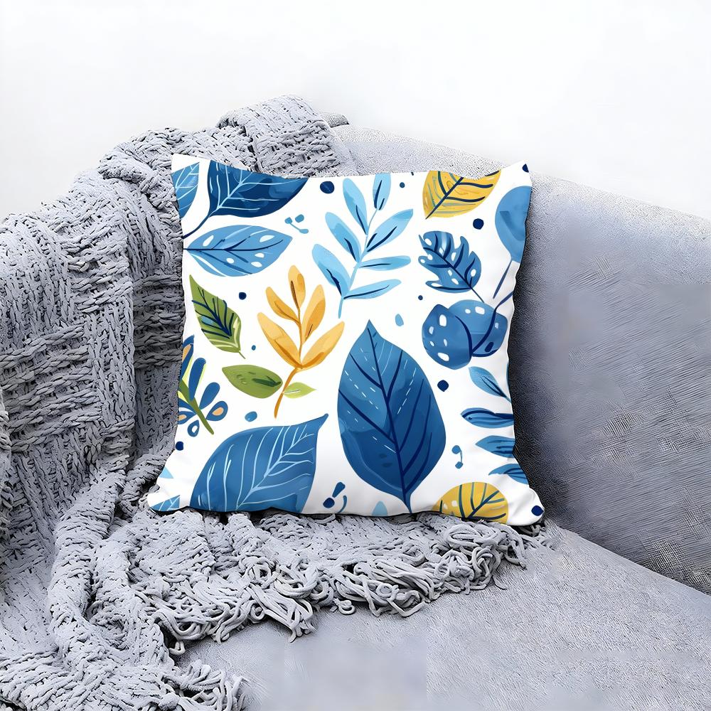 Natural Artistic Leaves Pattern Cushion Cover Premium Comfort Reversible Pillow Cove in One Design for Any Room  Car Interior