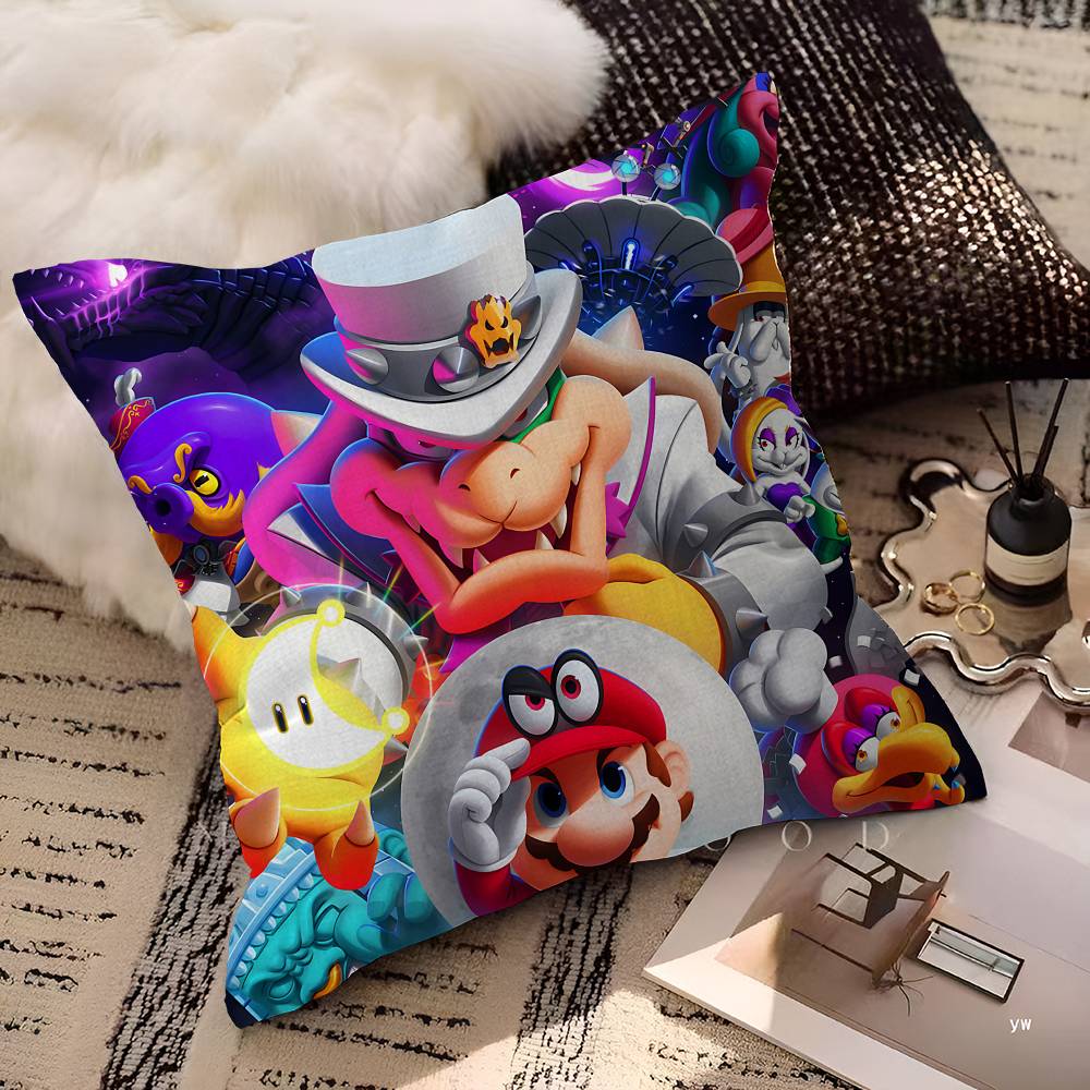 Cartoon Super M-Marios Cute Pillow Cushion Cover Pillowcase Living Room Sofa Home Decor Customized