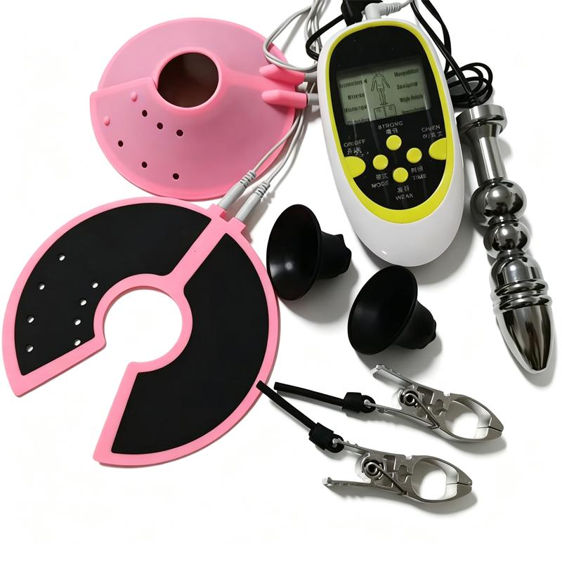 8 Modes Electric Shock Metal Anal Butt Plug Sex Toys for Women Masturbation Nipples Clips Silicone Breast Sucker Pumps MassageGood product