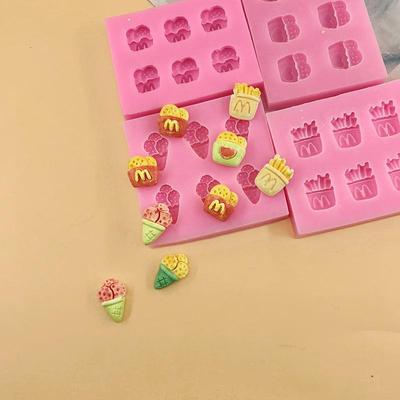 Форма для шоколада в виде сердца, печенья и мороженого - Набор глиняной еды