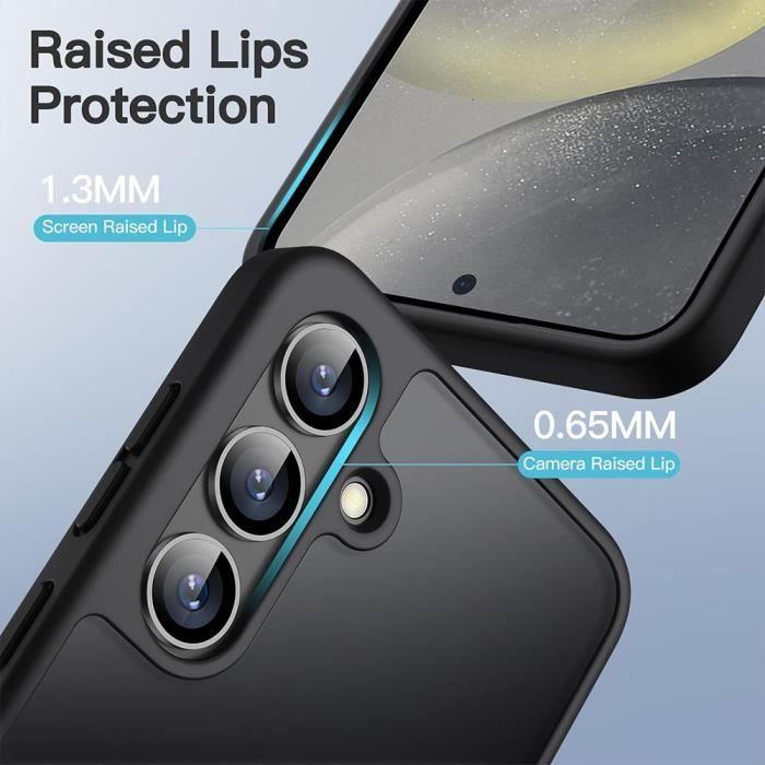 Coque pour Samsung Galaxy A05s, Protection Antichoc Silicone Noir + Dos PC Translucide